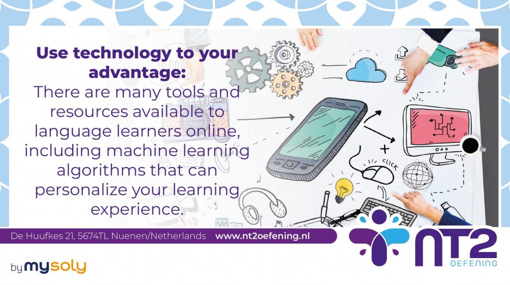 a brochure about online language learning and technology advantages
