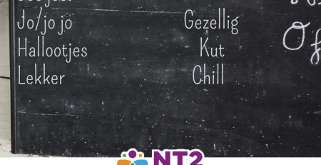 Dutch slang words on the blackboard